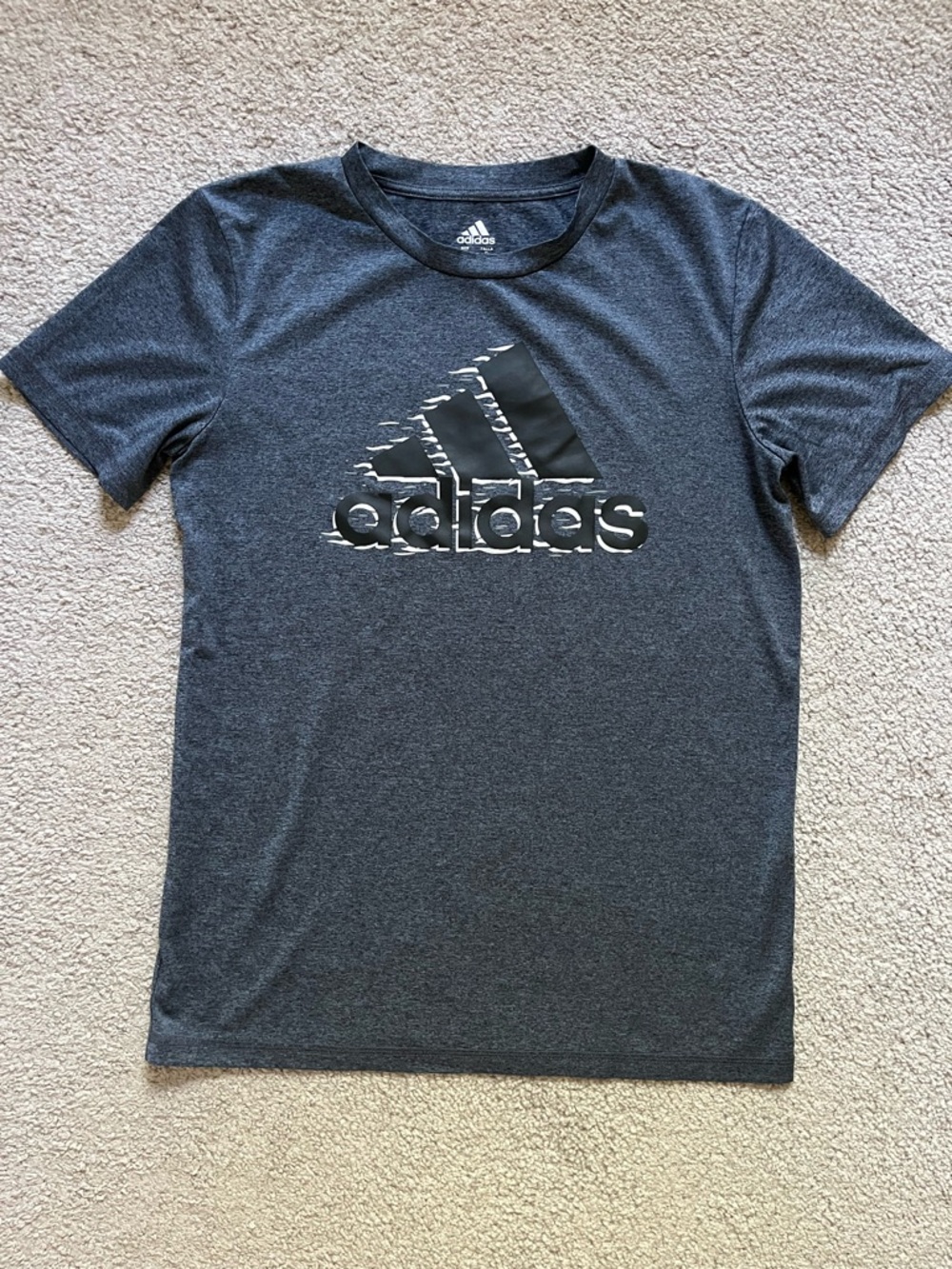 adidas Dark Gray Heather Logo Performance Tee